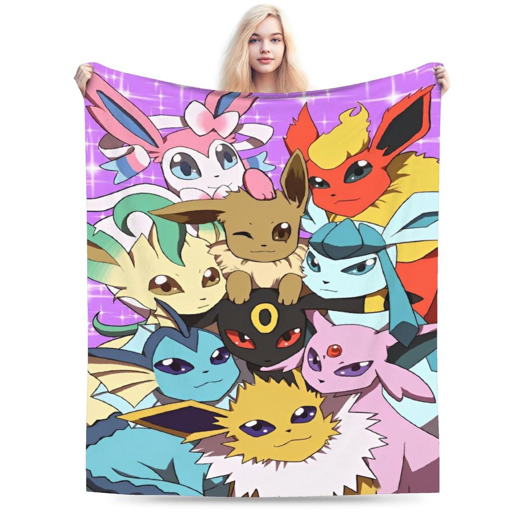 Japanischer Anime Pikachu Einfache Super Warme Decke Pokemon Plüsch Überwurfdecke Neuheit Sofa Stuhl Flanell Bettdecke Bettbezug