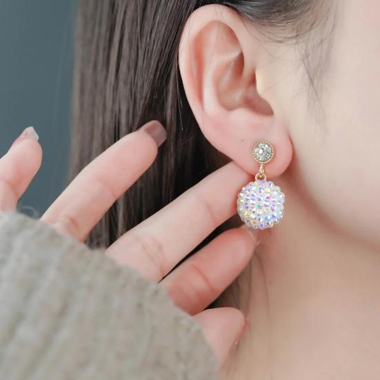 10Pcs 20mm Large Hole Beads Sparkling Rhinestone Colorful Jewelry Beads DIY Jewelry Making Pens Keychains Necklaces Round Sparkling Beads