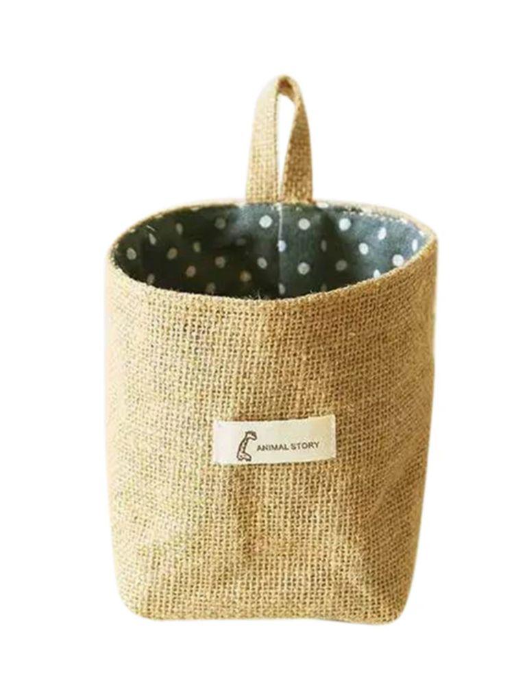 

Сумка для хранения из хлопкового льна, корзина из хлопкового льна, съемная, складная, моющаяся, подвесная сумка для хранения, для стены, двери, органайзер