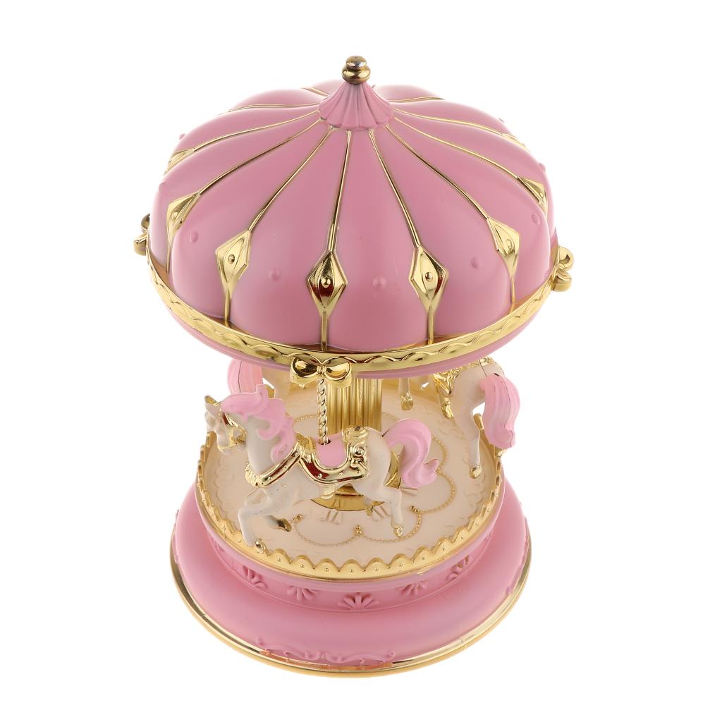 Merry-Go-Round Carousel Music Box Toy Rotating Carousel Horse Clockwork Music Box Wedding Birthday Gifts Home Decor