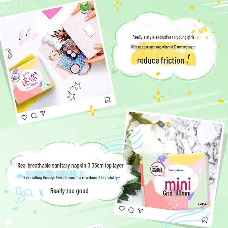 KOTEX Mini Sanitary Napkins (190mm) with Warm Patches