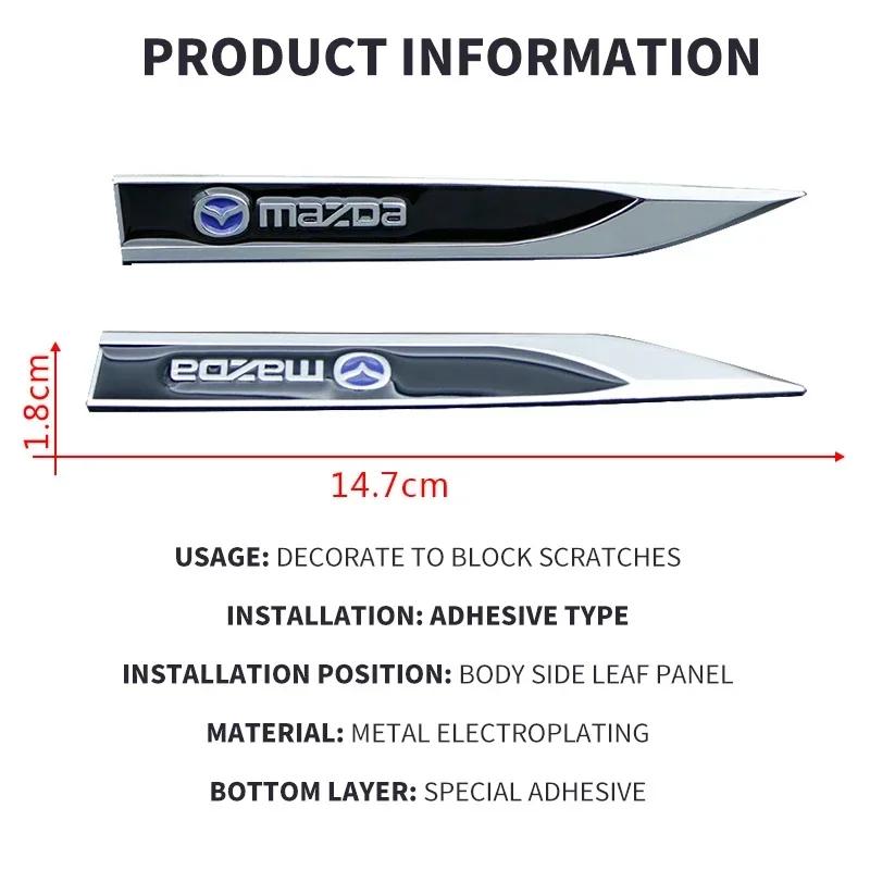 2 vnt. Automobilio emblema, ženklelis, lipdukas, apdaila, metalinis kėbulo, šoninė juostelė, skirti Mazda 2 3 MS 6 CX-5 CX5 BT-50 CX-30 AXELA, priedai