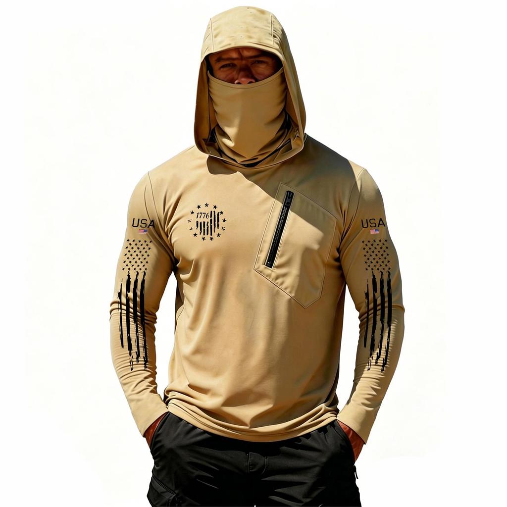 Herren Casual Kapuzen-Langarm-Sonnenschutz-Oberteil