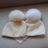 Women'S Winter Knitted Beanie Hat With Soft Rabbit Fur Lining & Fluffy Fox Fur Pompom - Warm Thick Skull Cap  New