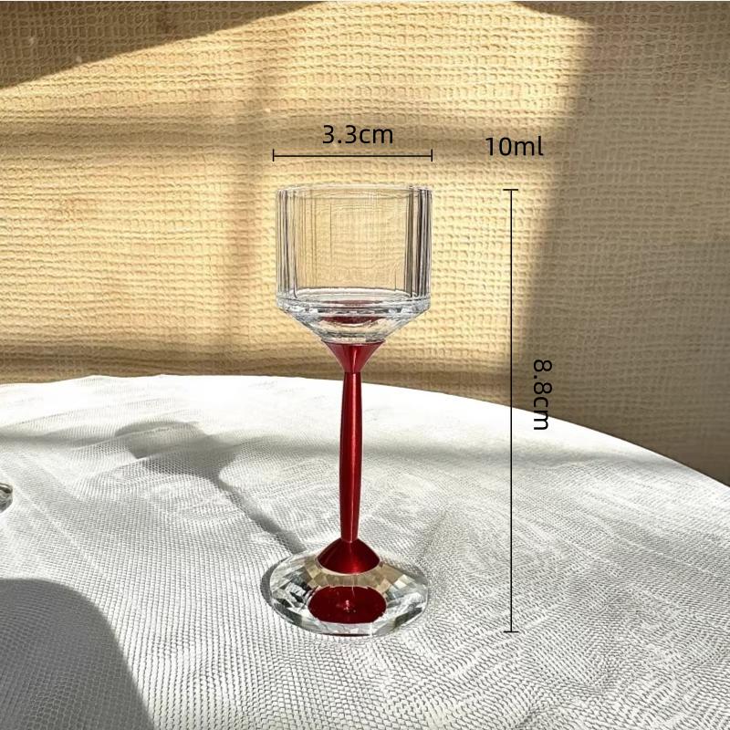 BRHigh-footed White Wine Glass Transparent Glass Cup Colorful Crystal Wine Divider Household Wine Utensils Clean CupsEY красный