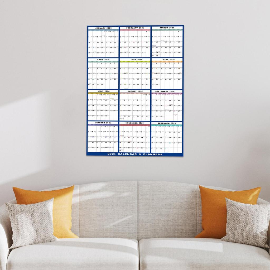 2026 Dry Erase Wall Calendar 24x36 Inch 12 Month Yearly Planner for Home Office School Teachers Students Kids Schedule Organizer