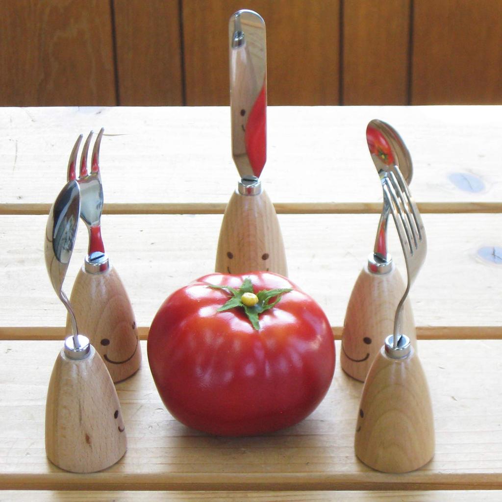 Nagao Waiwai Kitchen Stand Cutlery Set Butter Gift Box Included Made In Japan (5 Pieces Spoon, Fork, Knife) - - - WY-48