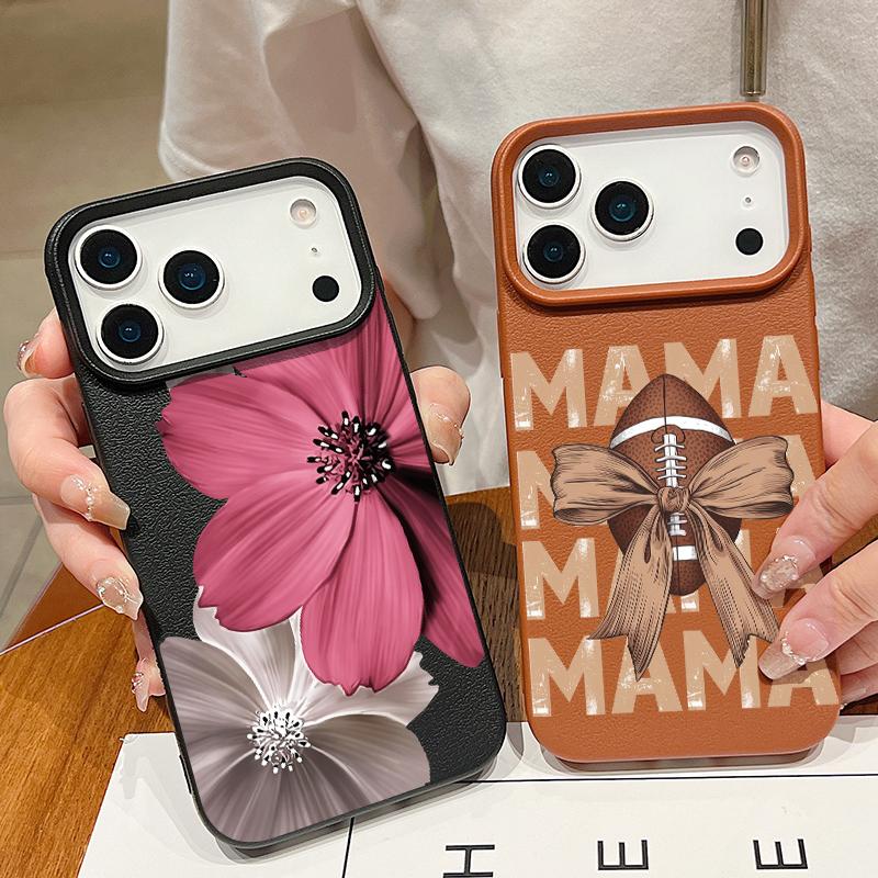 Leather Texture TPU Phone Case For iPhone 17 17e 16e 16 15 Pro Max 14 13 Pro Max 11 Floral Printed Soft Silicone Back Cover
