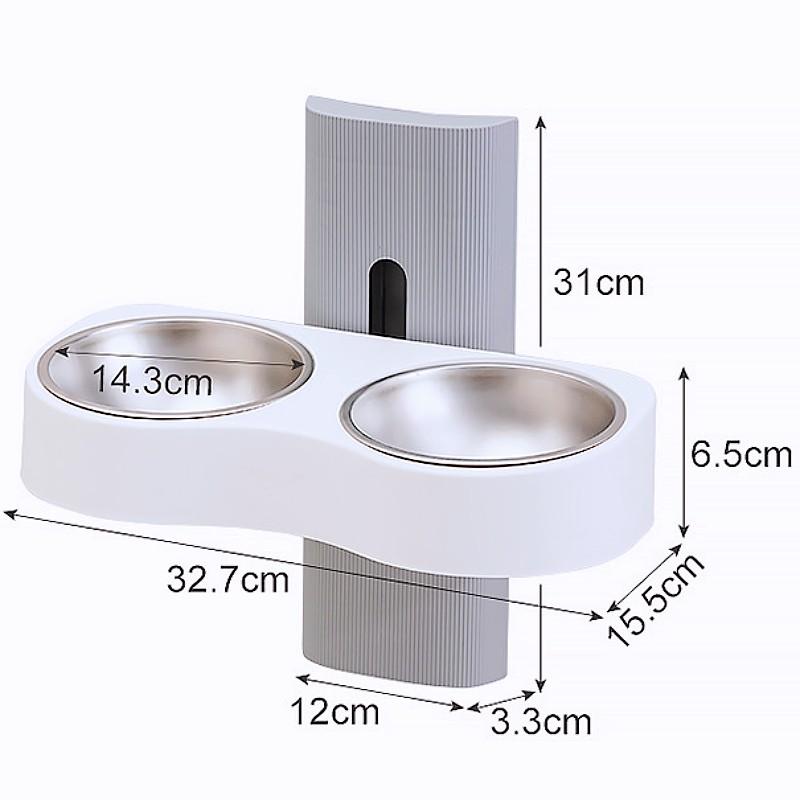 Dog Food Bowl Neck Protector Dog Bowls Adjustable Height Double Bowls for Dogs Feeding Detachable Cat Water Bowl Pet Feeder