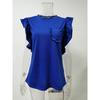 New 2026 Women's Round Neck Double Layer Ruffle Top Short Sleeve Casual T-Shirt