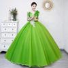 Student Art Exam Evening Dress 1011 New Green Tutu Dress Solo Performance Dress Singing Bel Canto Dress