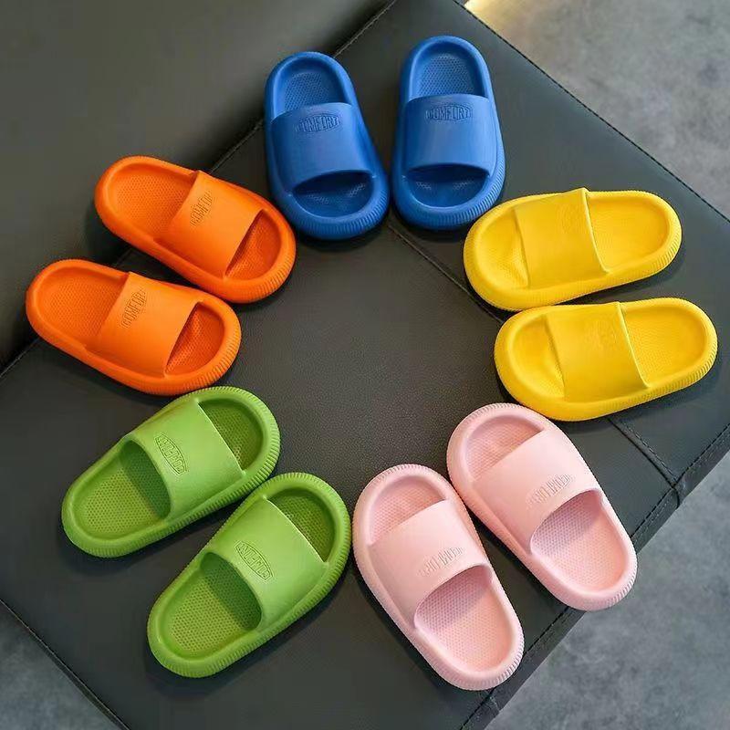 Kids Slippers Summer Solid Color Non Slip Soft Soled Children's Shoes Indoor Bath Boys and Girls Home Baby Slippers