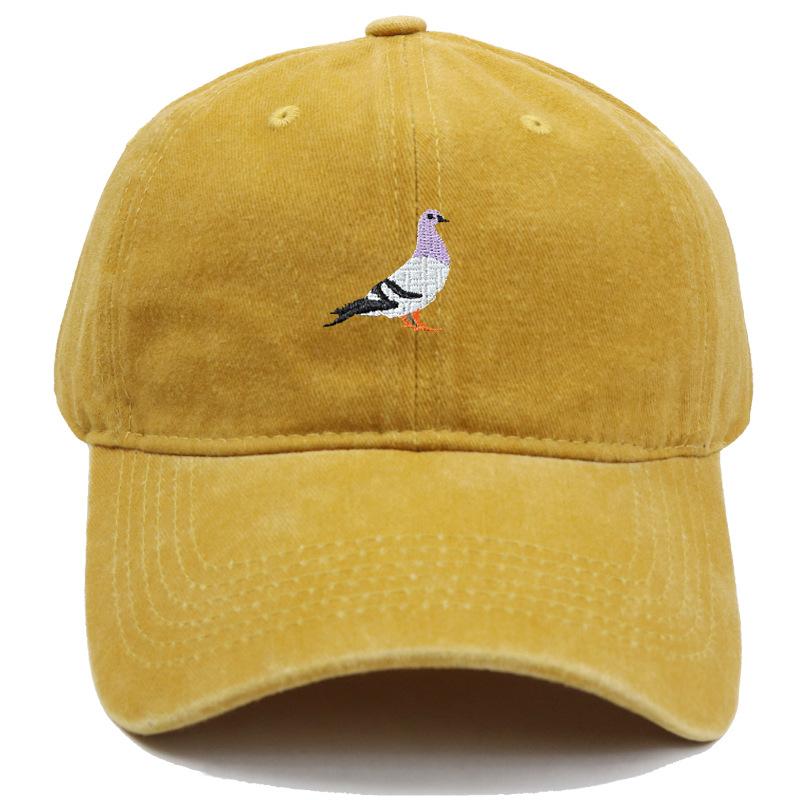 Pc Vintage Washed Pigeon Bird Embroidery Baseball Cap Unisex Adjustable Curved Brim Dad Hat Animal Lover Casual Outdoor Sun Hat