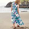 Fashion Summer Casual Comfortable Flower Print Sleeveless Cotton With Pocket Beach Dress For Women