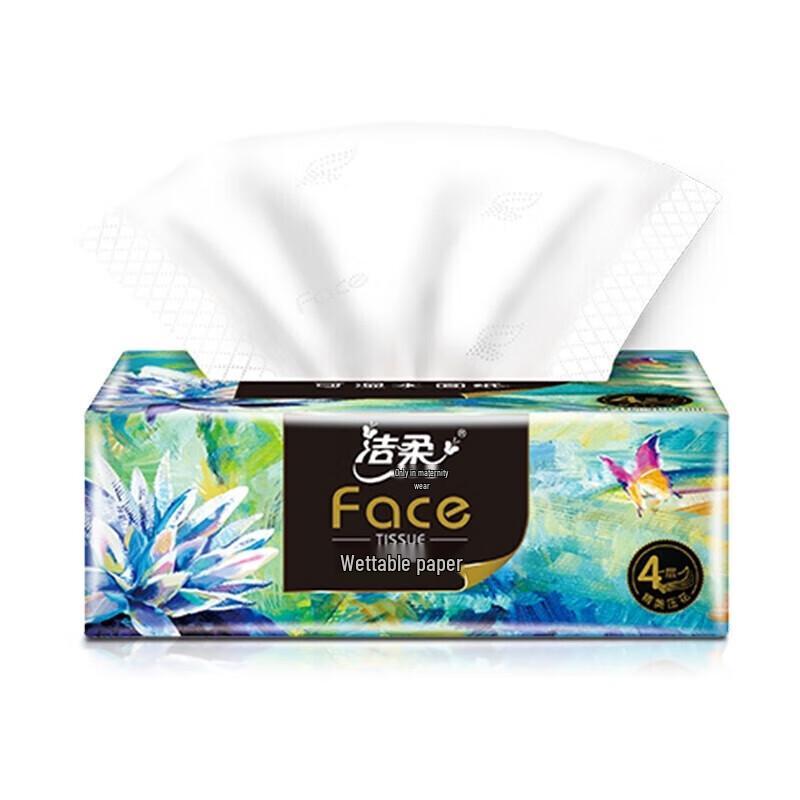 Jie Rou Art Oil Painting Face 4-Ply Facial Tissues, 18 Packs