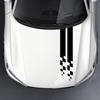 2 Stück Universelle Haube Sport Lang Gestreift Karomuster Autoaufkleber Autoabdeckung Kratzer Vinyl Wasserdichte Aufkleber Tuning Autozubehör