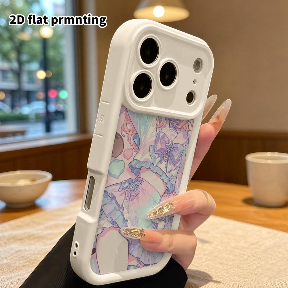 Phone case: 2D flat, fits iPhone 18 17 16 15 14 13 Pro, cat ear girl, perfect Christmas and Halloween holiday gift