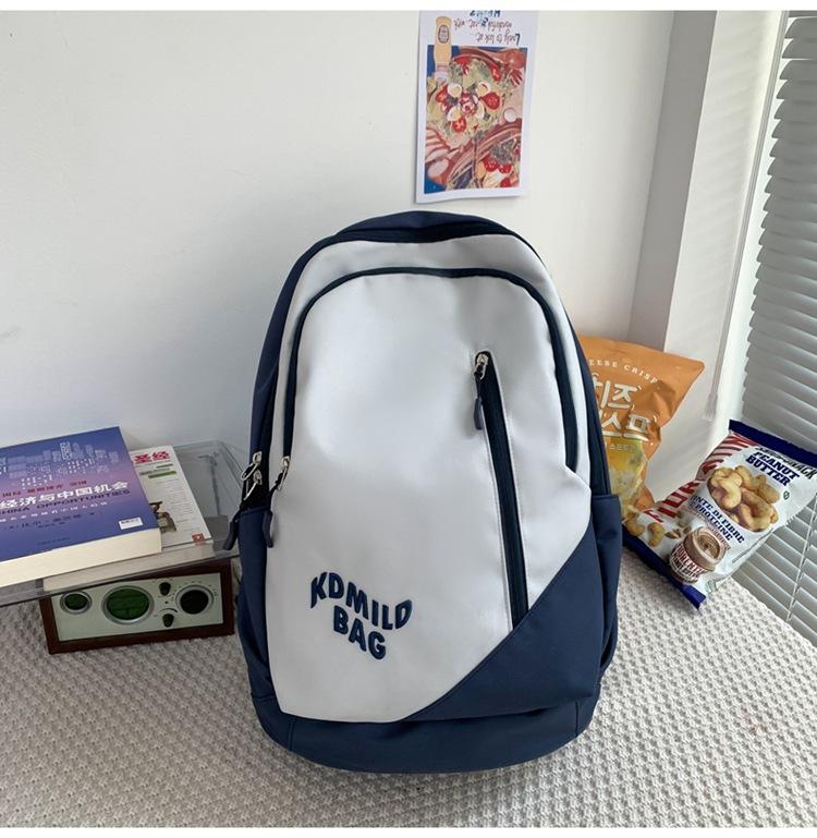 

New student schoolbag female Korean version fashion Harajuku couple backpack large capacity lightweight travel burden reduction backpack Single pack синий