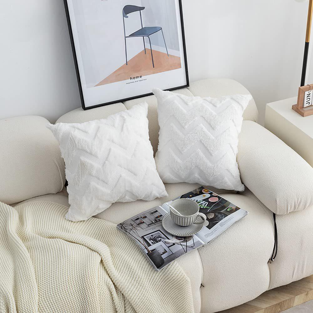 Ins Style Soft Plush Cushion Cover Black Decorative Pillows Boho Pillowcase 45x45 Pillow Cover for Sofa Bedroom Chair Home Decor