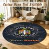 Round Rug Custom NameLuton Town Pattern Non Slip Carpet Home Floor Decor