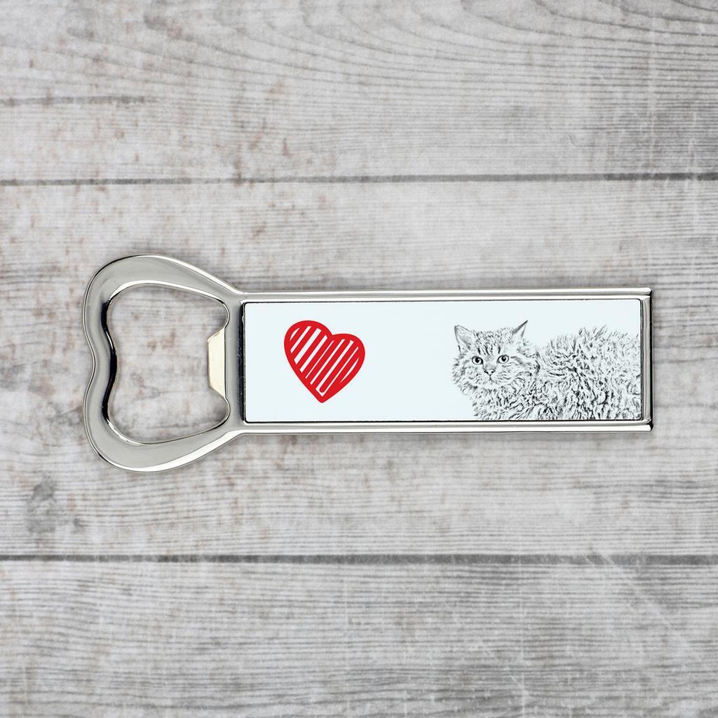 Selkirk Rex Kot Długowłosy - Otwieracz Do Butelek Z Kotem, Personalizowany Otwieracz Na Lodówkę, Wyjątkowy Upominek Dla Mężczyzny Marki Art-Dog