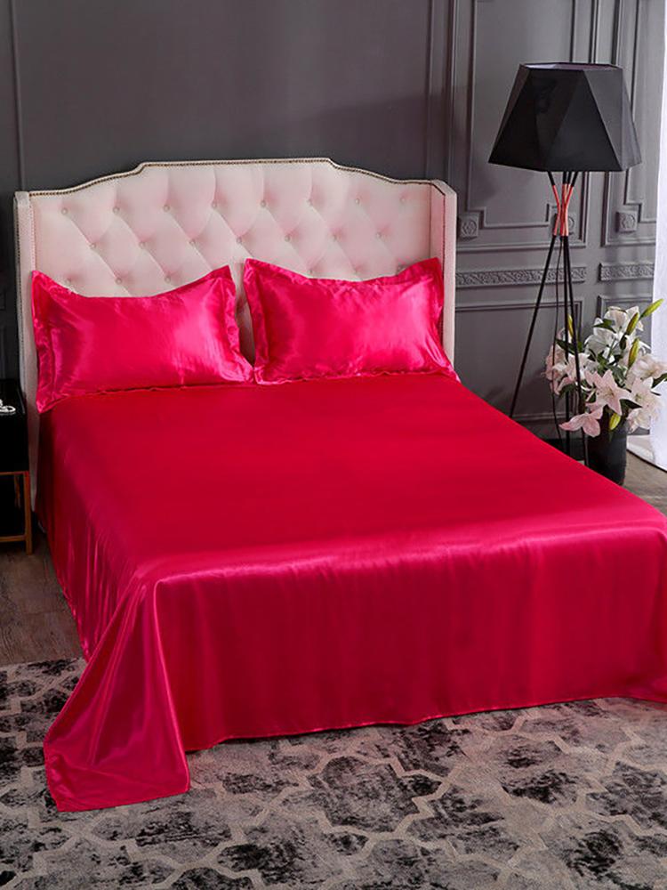 High End Satin Sheets, Soft And Comfortable Solid Color Sheets, Luxurious Single And Twin Bed Sheets
