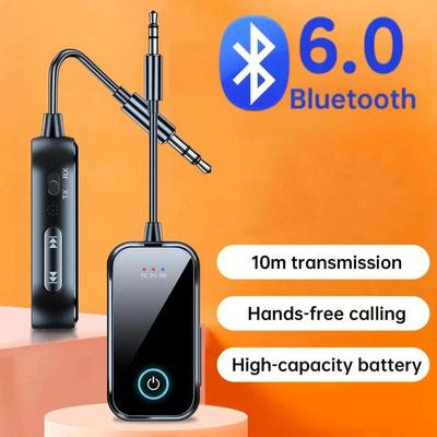 Émetteur et Récepteur Audio Bluetooth 6.0 2 en 1 Sans Fil Adaptateur Audio Aux 3,5 mm Émetteur Bluetooth pour TV Voiture Casque