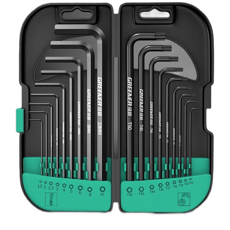GREENER 18-Piece Hex Key Wrench Set