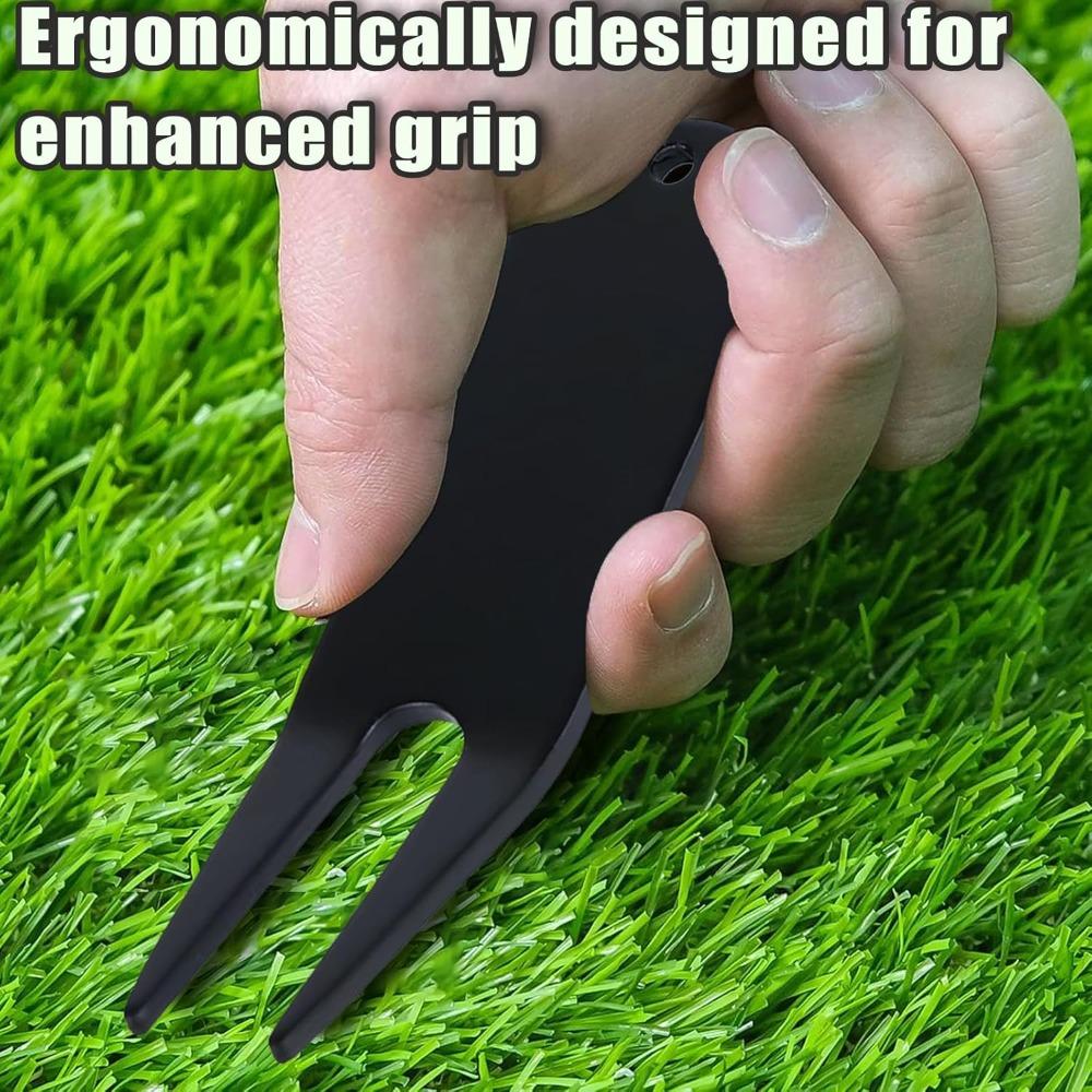 Metal Bending Fairway Repair Fork Two-Prong Golf Divot Tool Golf Divot Repair Tool  Groove Cleaning