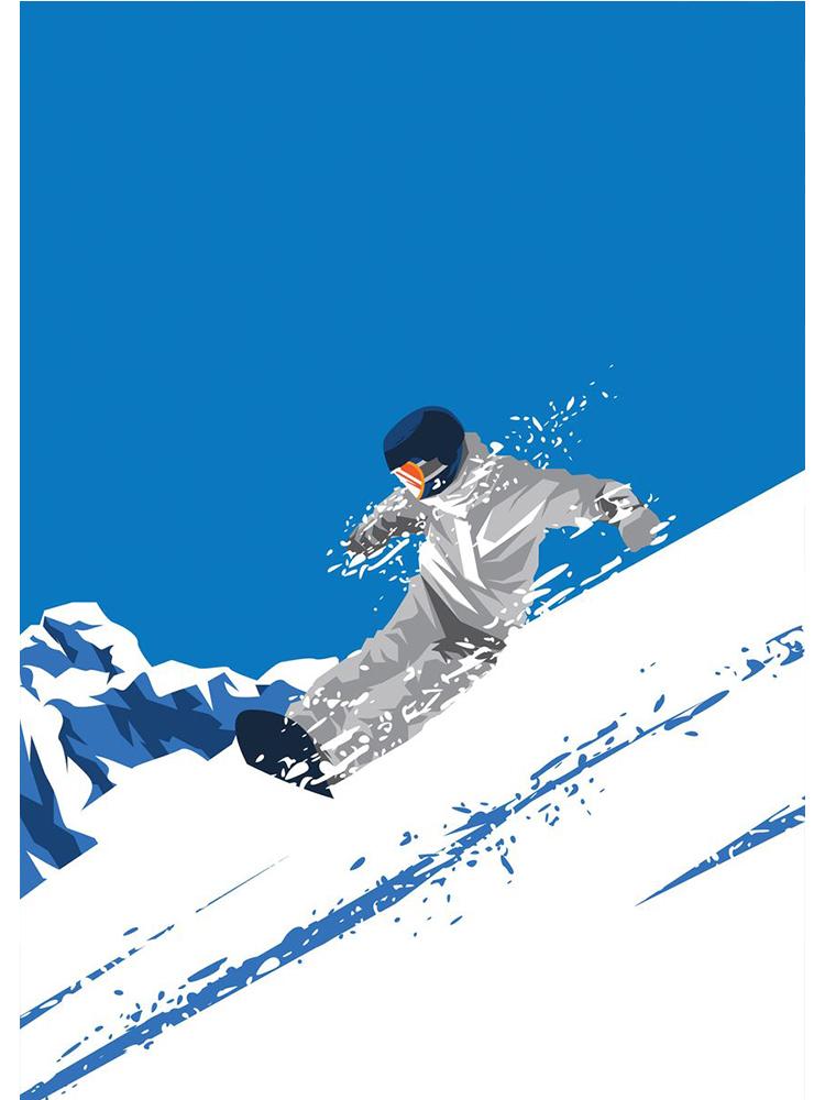 Nordic Downhill Skiing Climbing Winter Posters Print Canvas Painting Holiday Wall Art Picture For Living Room Home Decoration