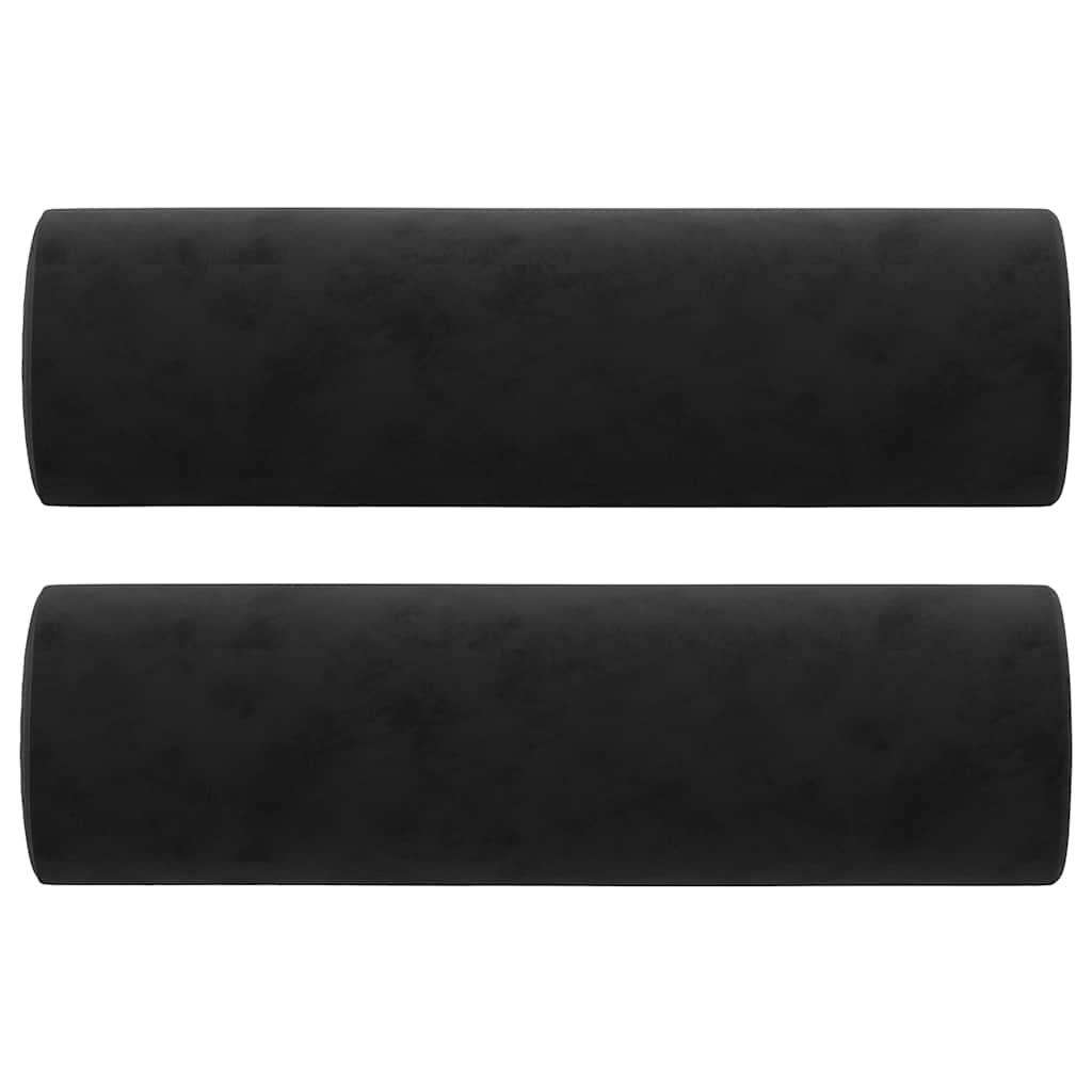 Vidaxl 2-Osobowa Sofa Z Poduszkami, Czarna, 140 Cm, Aksamit