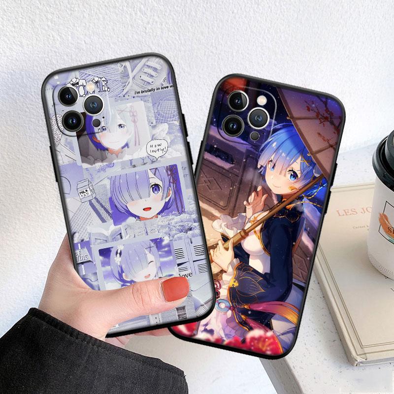 CJ48 Emilia Re Zero Ram Rem Phone Case for Samsung Galaxy S20 S21 S22 Ultra FE + Plus A21S A22 A24 A25 A26 A30 A30S A31