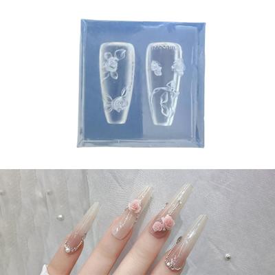 Kamelie 3D Schleife Silikon Nagelform Blume Schnitzerei Stempelplatte Maniküre Kunstform Werkzeuge Nagelkunst Dekorationen Für Nagel Anhänger