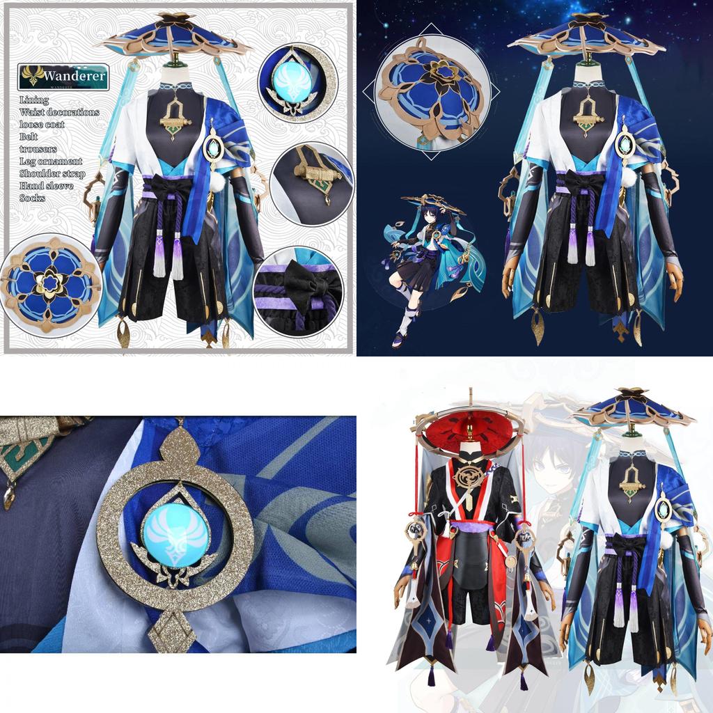 Genshin Impact Kunikuzushi-wanderer Balladeer Wanderer Scaramouch Cosplay Bamboo Hat Adult Garment