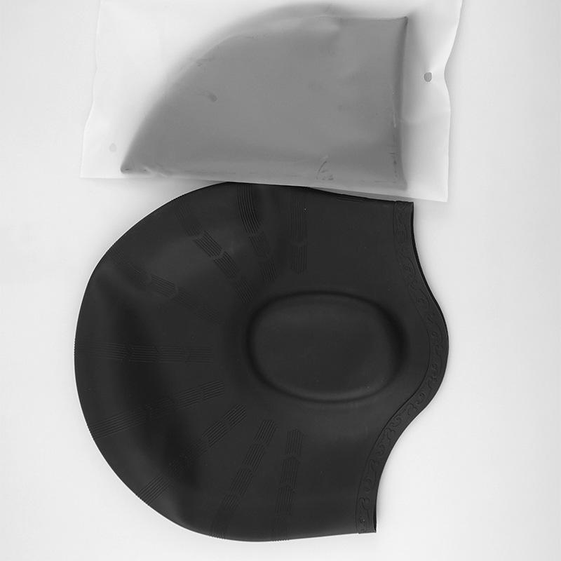 Long Hair Waterproof Silicone Swim Cap with Ear Protection for Men & Women