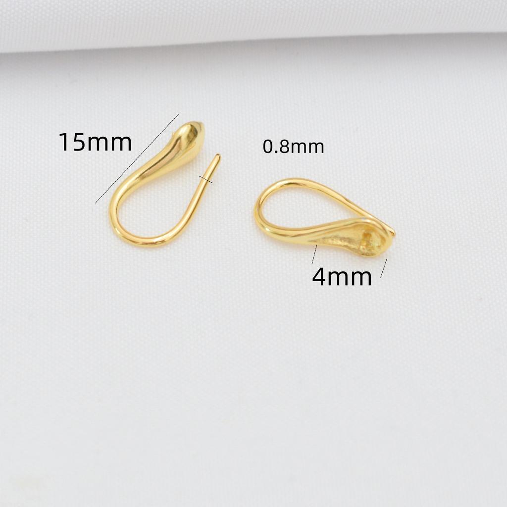 Lot de 10 crochets d'oreilles en perles pour talons hauts, couleur préservée, emballés en or 18 carats, support français préservant la couleur, accessoires de bricolage