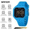 SANDA Unisex Fashion Square Multifunctional Wristwatch – Waterproof, Alarm, Electronic Timer.
