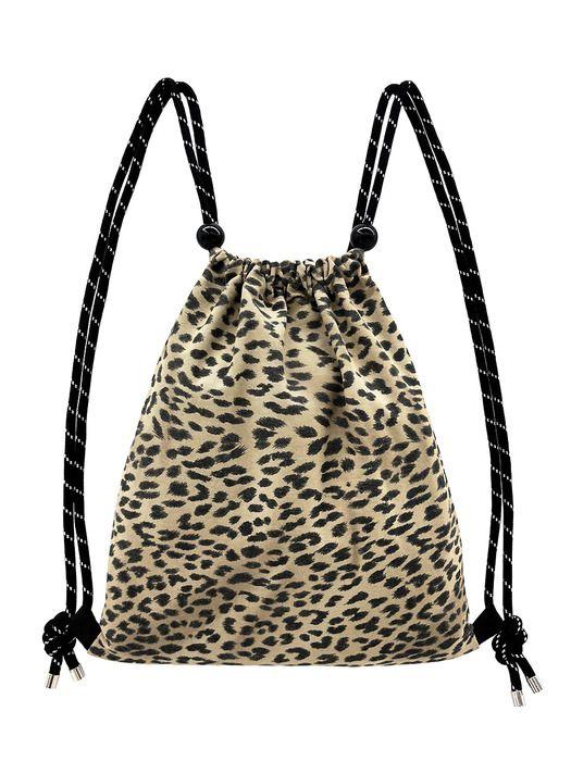 Anderweltliche Pelzpompons Turnbeutel [Braun Leopard]