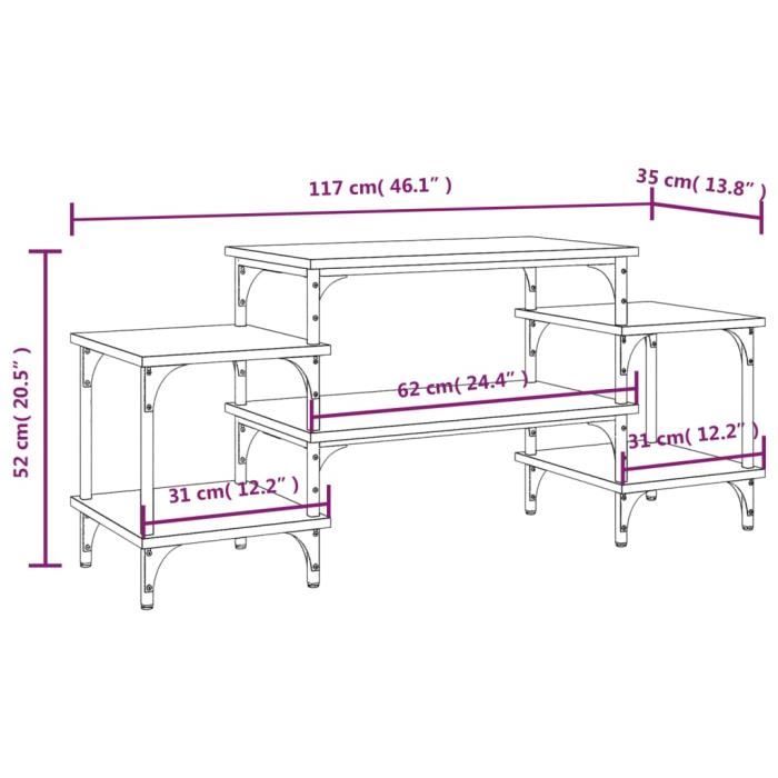 VidaXL TV Cabinet Brown Oak 117x35x52 Cm Engineered Wood 826319