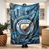 Koc z nadrukiem Manchester City FC - Miękki i wygodny, do sypialni, na podróż, na sofę, dekoracja domu - Prezent urodzinowy, świąteczny dla przyjaciela