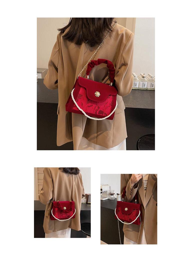 Women's Luxury Red Bridal Handbag - Bridesmaid & Bride Wedding Clutch