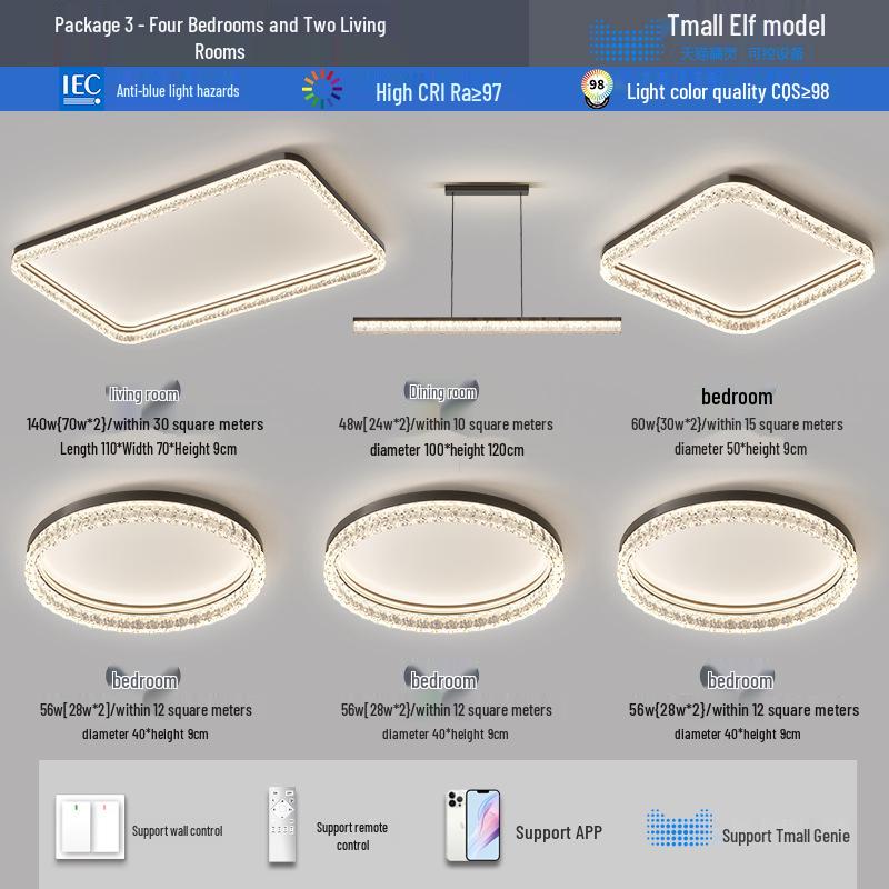 Italian Luxury Ceiling Lamp Set: 2025 Modern Atmospheric Design for Living Room