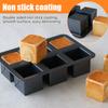 6-Piece Square Cup With Lid Toast Mold Thickened Carbon Steel Non-Stick Oven Baking Tool   For Home Business Gathering Festivals