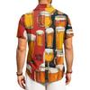Herren Freizeit Hemd Locker Geschnitten Kurzarm Knopfleiste Bierdruck Leichtes Atmungsaktives Gewebe Sommer Oberteil