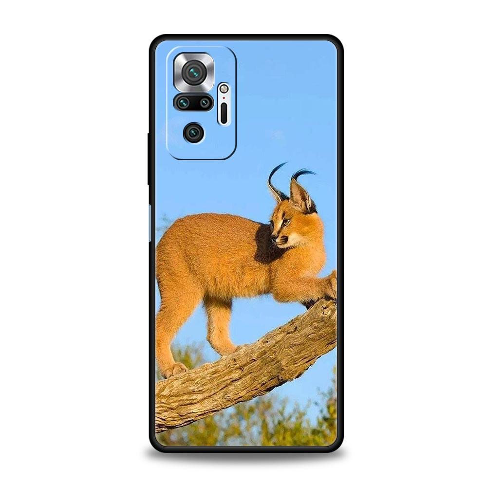 

Чехол для телефона для Xiaomi Redmi Note 14 13 12 Pro Plus 5G 9S 9 10 11 4G 14C 13C 12C 10C 9C 9A Мягкий чехол Африканская Рысь Каракал Кошка Redmi Note 12 Pro 4G