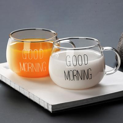 Tazza da Caffè in Vetro da 350ML con Manico Tazze da Caffè Trasparenti per Cappuccino Latte Tè Latte Succo Bevanda Calda Fredda Tazze da Caffè da Cucina