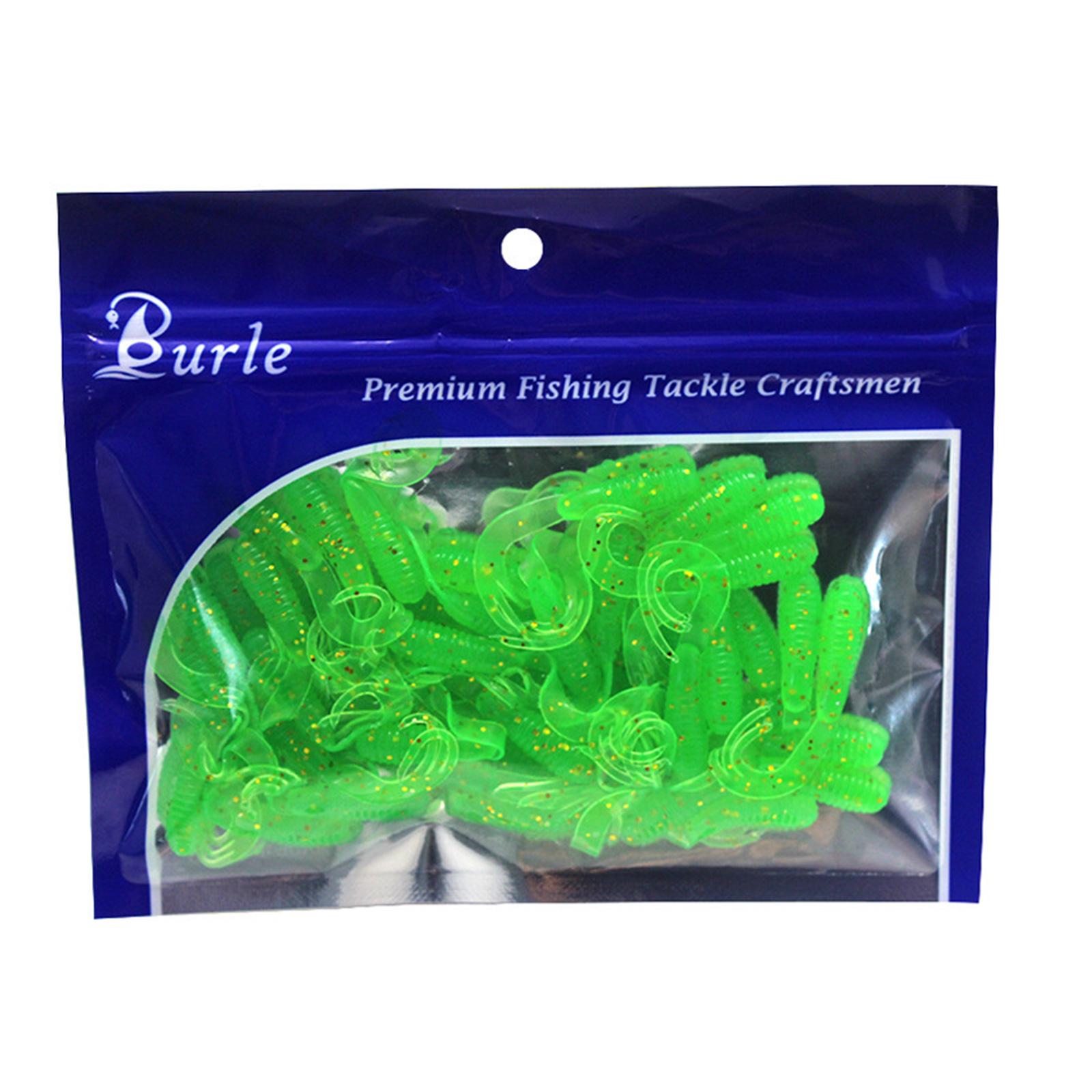 

50 шт. мягкие рыболовные приманки Twister Tail Baits 4 см 3D Eyes Long Wavy Tail Swimbaits Bass Fish Lures Bags Sea Trouts