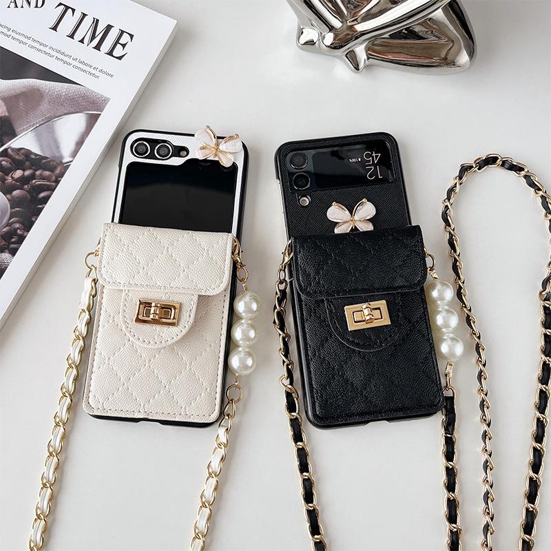 P50 Butterfly Wallet N2 Mobile Phone Case for Samsung Zflip5 Crossbody Cord 4 Folding 3 Light Luxury Protective Case Xflip
