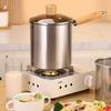 Heat Resistant Deep Fryer Pot Wood Handle Milk Warmer Pot  Chicken Frying