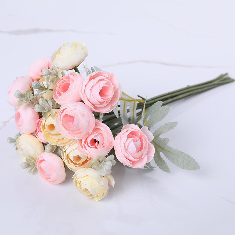 Simulated Peony Jasmine Flower Hand-Held Bouquet Home Living Room Silk Flower Decoration Bridal Wedding Photography Props